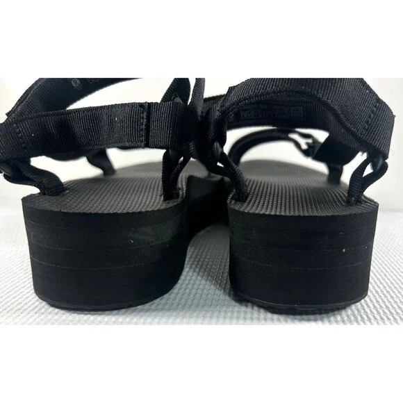 Teva Women Platform Strappy Sandals Flatform Universal Size US 10 Black/Black - Picture 4 of 7